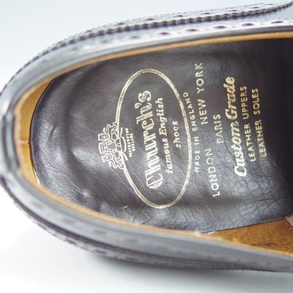 ★チャーチ 80F/UK8【旧チャーチ★ブックバインダーカーフ/3都市ロゴ/HICKSTEAD】84ラスト/フルブローグ/黒/メンズ/Church's★i228