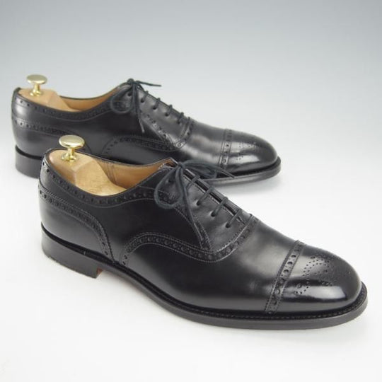 極美品★チャーチ 80F/UK8【定価￥155,100-★ディプロマット/DIPLOMAT】173ラスト/セミブローグ/カーフ/黒/メンズ/Church's★i233