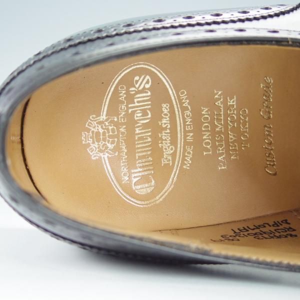 極美品★チャーチ 80F/UK8【定価￥155,100-★ディプロマット/DIPLOMAT】173ラスト/セミブローグ/カーフ/黒/メンズ/Church's★i233