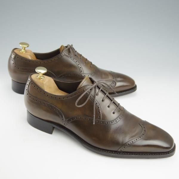 美品★三陽山長 SIZE 8.5【パターンオーダー品★ショートウイング/茶】カーフ/メンズ/SanyoYamacho★i235