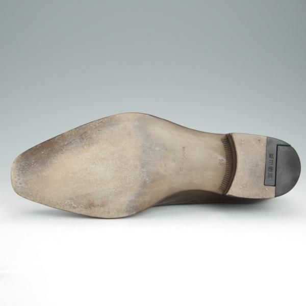 美品★三陽山長 SIZE 8.5【パターンオーダー品★ショートウイング/茶】カーフ/メンズ/SanyoYamacho★i235