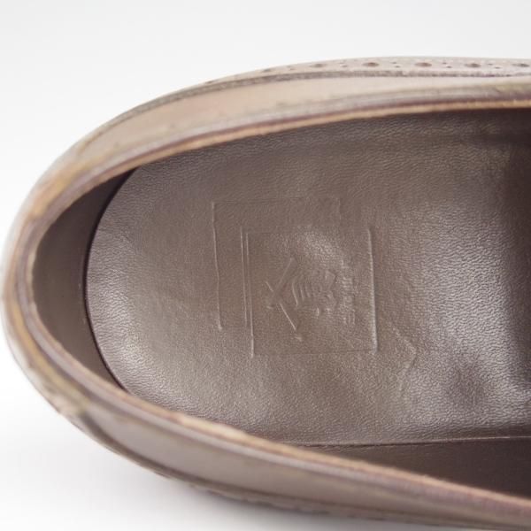 美品★三陽山長 SIZE 8.5【パターンオーダー品★ショートウイング/茶】カーフ/メンズ/SanyoYamacho★i235