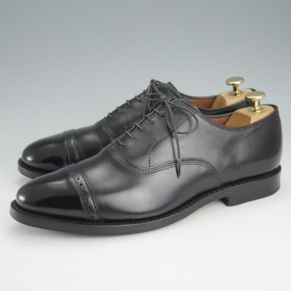 美品★(米)アレンエドモンズ 8E【現行定価7.5万円程度★パンチドキャップトゥ/Fifth Avenue】カーフ/黒/メンズ/ALLEN EDMONDS★i239