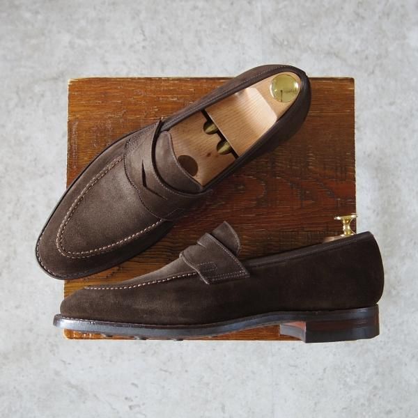 ほぼ未使用★クロケット&ジョーンズ 6E【ダイナイトソール★SYDNEY/シドニー】341ラスト/コインローファー/スエード/Crockett&Jones★i240