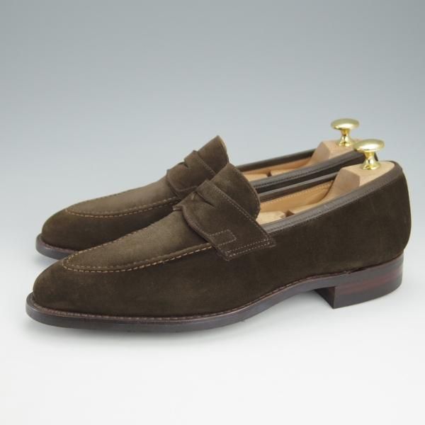 ほぼ未使用★クロケット&ジョーンズ 6E【ダイナイトソール★SYDNEY/シドニー】341ラスト/コインローファー/スエード/Crockett&Jones★i240