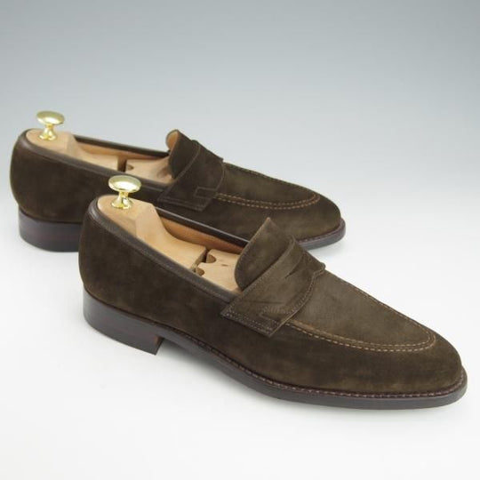 ほぼ未使用★クロケット&ジョーンズ 6E【ダイナイトソール★SYDNEY/シドニー】341ラスト/コインローファー/スエード/Crockett&Jones★i240