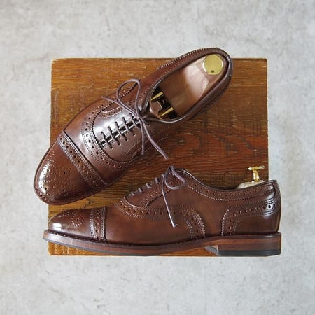 極美品★(米)アレンエドモンズ 6C【定価￥75,900-★Strand/ストランド】セミブローグ/カーフ/CIGAR/茶/メンズ/ALLEN EDMONDS★i242