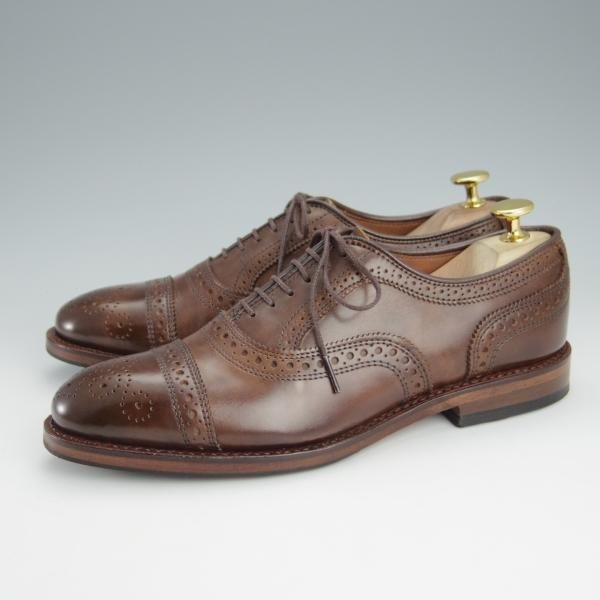 極美品★(米)アレンエドモンズ 6C【定価￥75,900-★Strand/ストランド】セミブローグ/カーフ/CIGAR/茶/メンズ/ALLEN EDMONDS★i242