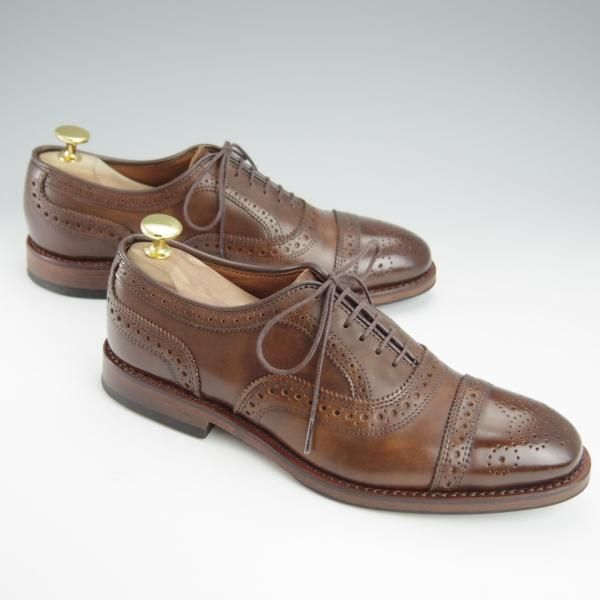 極美品★(米)アレンエドモンズ 6C【定価￥75,900-★Strand/ストランド】セミブローグ/カーフ/CIGAR/茶/メンズ/ALLEN EDMONDS★i242