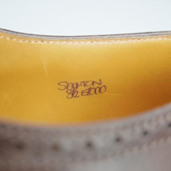 極上★ジョンロブ 8.5E【★ミスティカーフ/SAUNTON/7000ラスト】セミブローグ/カーフ/濃茶/メンズ/JOHN LOBB★i246