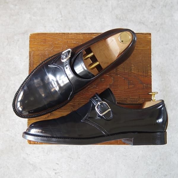 美品★オールデン 8D【同系モデル定価￥170,500-★コードバン仕様/アバディーンラスト】1655/モンクストラップ/黒/メンズ/Alden★i247