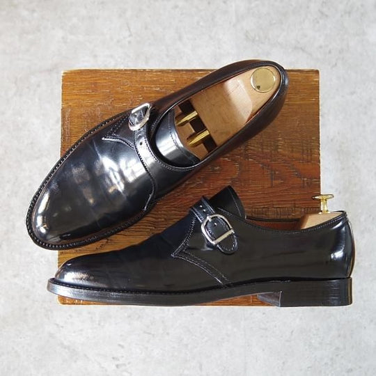 美品★オールデン 8D【同系モデル定価￥170,500-★コードバン仕様/アバディーンラスト】1655/モンクストラップ/黒/メンズ/Alden★i247