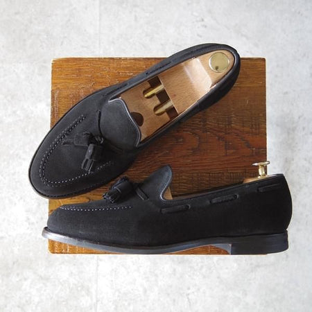 極美品★クロケット&ジョーンズ 7E【定価￥75,900-★CAVENDISH 3/キャベンディッシュ 3】タッセルローファー/黒/Crockett&Jones★i249