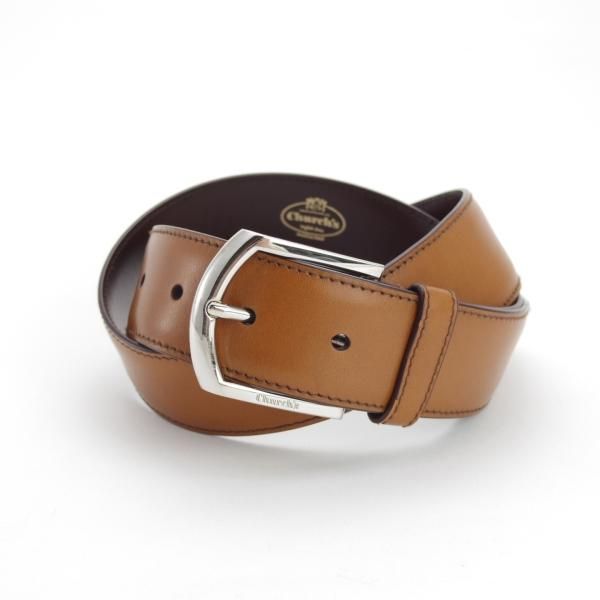 美品★チャーチ 32インチ/80cm【現行定価￥66,000-★レザー/ベルト/茶】本革/メンズ/ビジネス/Church's★i259