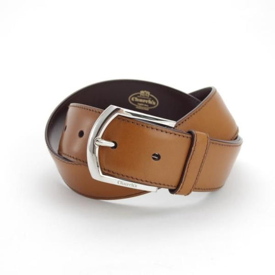 美品★チャーチ 32インチ/80cm【現行定価￥66,000-★レザー/ベルト/茶】本革/メンズ/ビジネス/Church's★i259