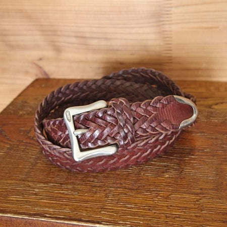 極上★(英)J&Mデヴィッドソン 28インチ/70cm【英国製★レザー/メッシュベルト/濃茶】メンズ＆レディース兼用/本革/J&M Davidson★i260