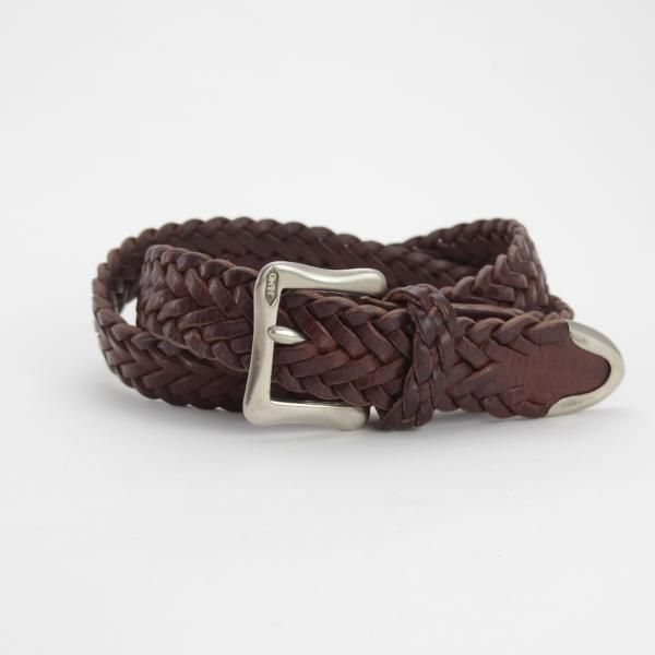 極上★(英)J&Mデヴィッドソン 28インチ/70cm【英国製★レザー/メッシュベルト/濃茶】メンズ＆レディース兼用/本革/J&M Davidson★i260