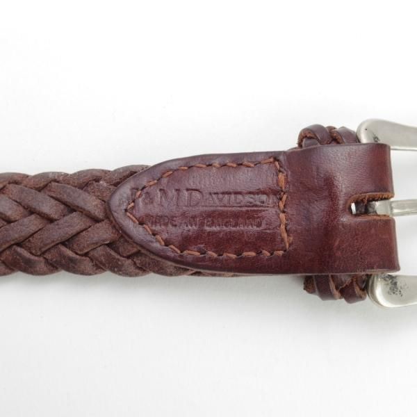 極上★(英)J&Mデヴィッドソン 28インチ/70cm【英国製★レザー/メッシュベルト/濃茶】メンズ＆レディース兼用/本革/J&M Davidson★i260