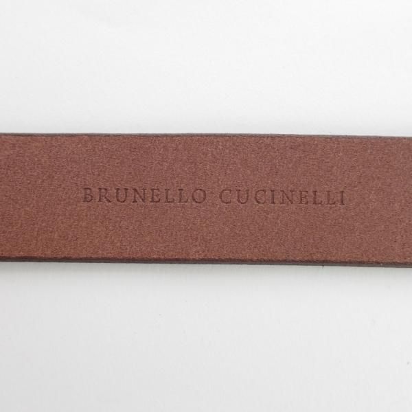 ほぼ展示品程度★(伊)ブルネロクチネリ Mサイズ【★レザー/ベルト/茶】ヌバック/本革/メンズ/ビジネス/BRUNELLO CUCINELLI★i261
