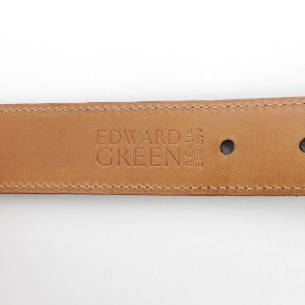 極上★エドワードグリーン 80cm/32インチ程度【定価￥55,000-★ベルト/スエード/黒】メンズ/革/レザー/EDWARD GREEN★i263
