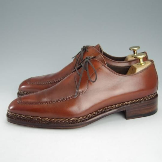 極美品★(スペイン製)MEERMIN/メルミン SIZE 6【ノルベジェーゼ製法★Uチップ/20030】カーフ/茶/メンズ★i253