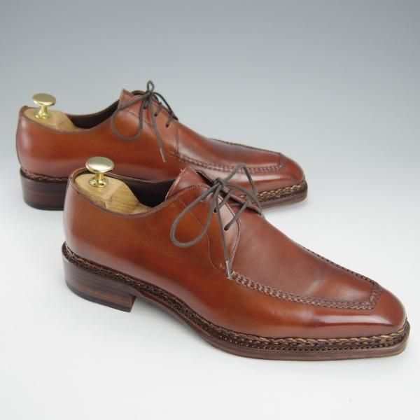 極美品★(スペイン製)MEERMIN/メルミン SIZE 6【ノルベジェーゼ製法★Uチップ/20030】カーフ/茶/メンズ★i253