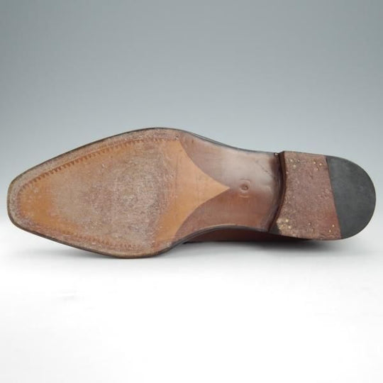 極美品★(スペイン製)MEERMIN/メルミン SIZE 6【ノルベジェーゼ製法★Uチップ/20030】カーフ/茶/メンズ★i253