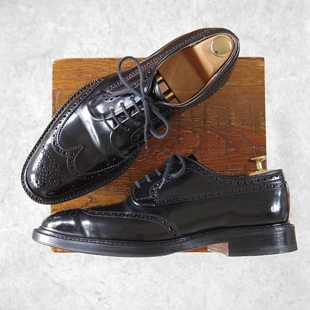 美品★チャーチ 75F/UK7.5【現行定価￥165,000-★グラフトン/GRAFTON】173ラスト/フルブローグ/黒/メンズ/Church's★i256