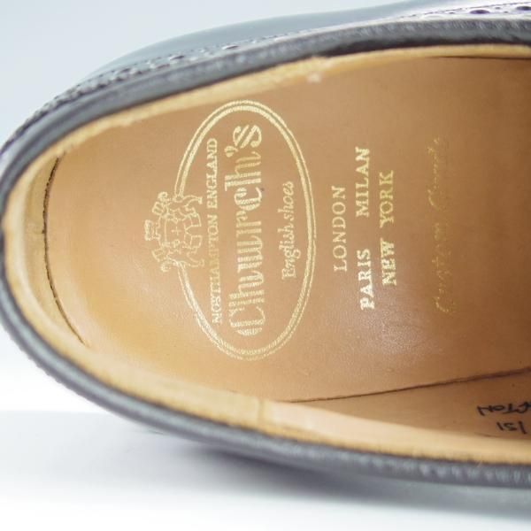 美品★チャーチ 75F/UK7.5【現行定価￥165,000-★グラフトン/GRAFTON】173ラスト/フルブローグ/黒/メンズ/Church's★i256