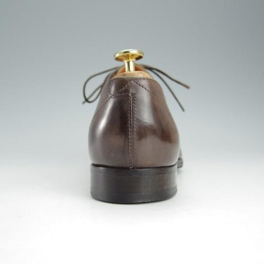 美品★(伊)サントーニ SIZE 6.5【★オックスフォードシューズ/10039】カーフ/灰茶/メンズ/Santoni★i257