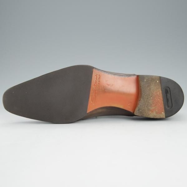 美品★(伊)サントーニ SIZE 6.5【★オックスフォードシューズ/10039】カーフ/灰茶/メンズ/Santoni★i257
