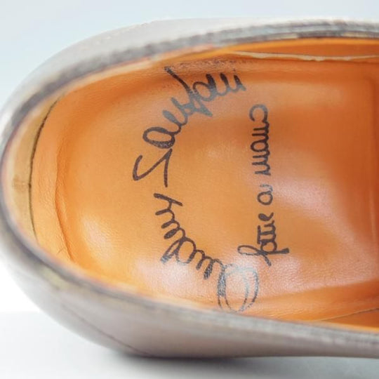 美品★(伊)サントーニ SIZE 6.5【★オックスフォードシューズ/10039】カーフ/灰茶/メンズ/Santoni★i257