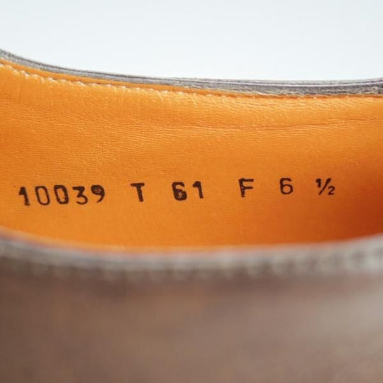美品★(伊)サントーニ SIZE 6.5【★オックスフォードシューズ/10039】カーフ/灰茶/メンズ/Santoni★i257