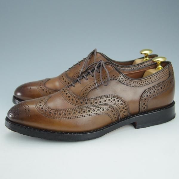 極美品★(米)アレンエドモンズ 6E【現行定価7.5万円程度★McAllister/フルブローグ】カーフ/茶/メンズ/ALLEN EDMONDS★i258