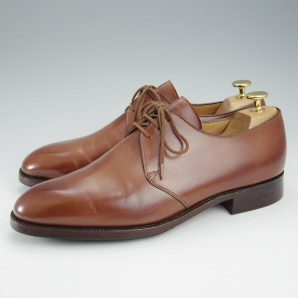 ほぼ試着程度★クロケット&ジョーンズ 7.5E【★DARTMOUTH/318ラスト】プレーントゥ/Vフロント/ダービー/カーフ/茶/Crockett&Jones★i278