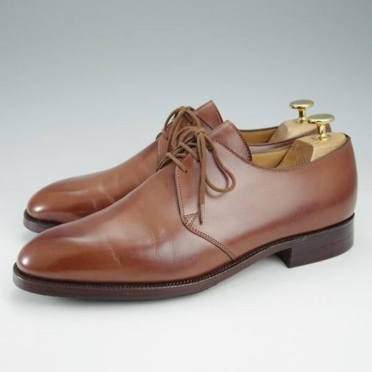 ほぼ試着程度★クロケット&ジョーンズ 7.5E【★DARTMOUTH/318ラスト】プレーントゥ/Vフロント/ダービー/カーフ/茶/Crockett&Jones★i278