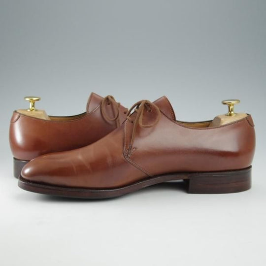 ほぼ試着程度★クロケット&ジョーンズ 7.5E【★DARTMOUTH/318ラスト】プレーントゥ/Vフロント/ダービー/カーフ/茶/Crockett&Jones★i278