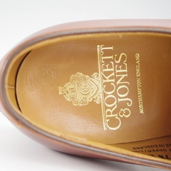 ほぼ試着程度★クロケット&ジョーンズ 7.5E【★DARTMOUTH/318ラスト】プレーントゥ/Vフロント/ダービー/カーフ/茶/Crockett&Jones★i278