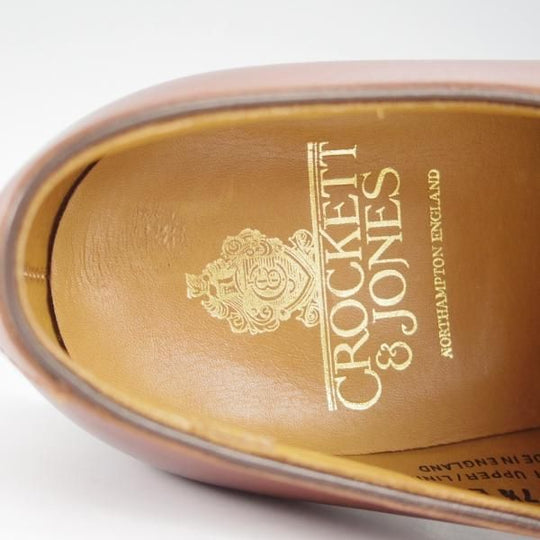 ほぼ試着程度★クロケット&ジョーンズ 7.5E【★DARTMOUTH/318ラスト】プレーントゥ/Vフロント/ダービー/カーフ/茶/Crockett&Jones★i278