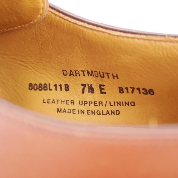 ほぼ試着程度★クロケット&ジョーンズ 7.5E【★DARTMOUTH/318ラスト】プレーントゥ/Vフロント/ダービー/カーフ/茶/Crockett&Jones★i278