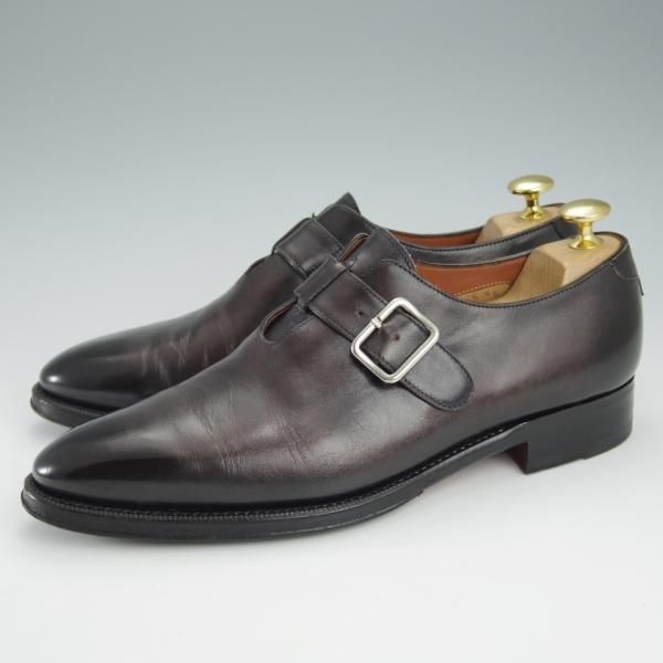 極上★(伊)ボリーニ SIZE 5【定価￥64,900-★ブラックラピド製法/モンクストラップ】2545/カーフ/濃茶/メンズ/Bolini★i280