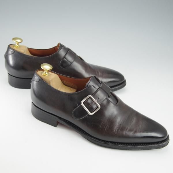 極上★(伊)ボリーニ SIZE 5【定価￥64,900-★ブラックラピド製法/モンクストラップ】2545/カーフ/濃茶/メンズ/Bolini★i280