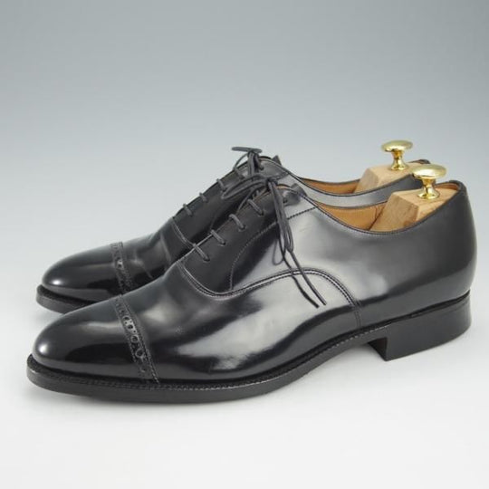 ★チャーチ 85F/UK8.5【旧チャーチ★ブックバインダーカーフ/3都市ロゴ】84ラスト/Barcroft/パンチドキャップトゥ/黒/Church's★i285