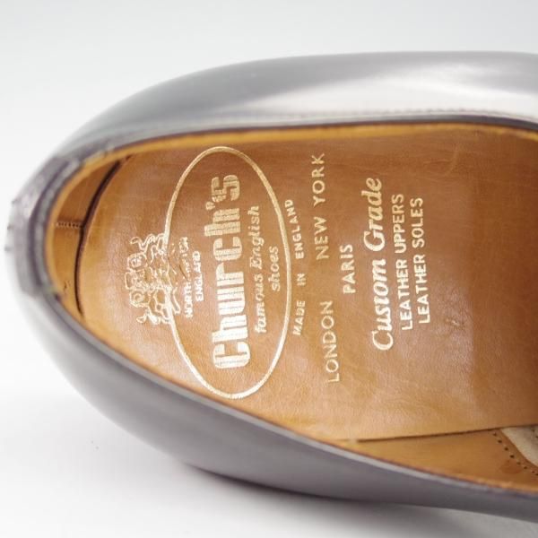 ★チャーチ 85F/UK8.5【旧チャーチ★ブックバインダーカーフ/3都市ロゴ】84ラスト/Barcroft/パンチドキャップトゥ/黒/Church's★i285