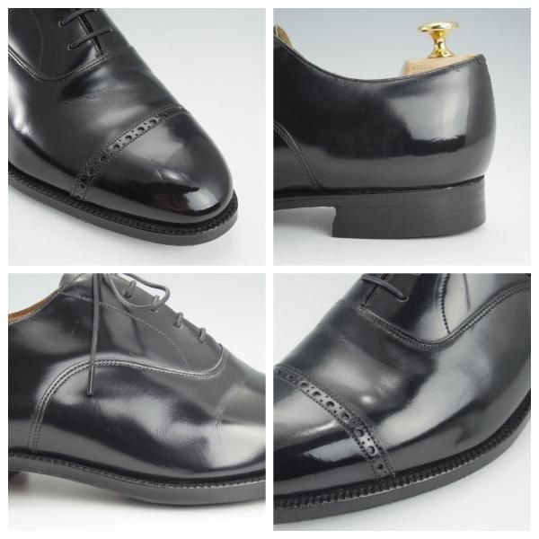 ★チャーチ 85F/UK8.5【旧チャーチ★ブックバインダーカーフ/3都市ロゴ】84ラスト/Barcroft/パンチドキャップトゥ/黒/Church's★i285