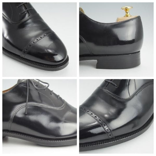 ★チャーチ 85F/UK8.5【旧チャーチ★ブックバインダーカーフ/3都市ロゴ】84ラスト/Barcroft/パンチドキャップトゥ/黒/Church's★i285