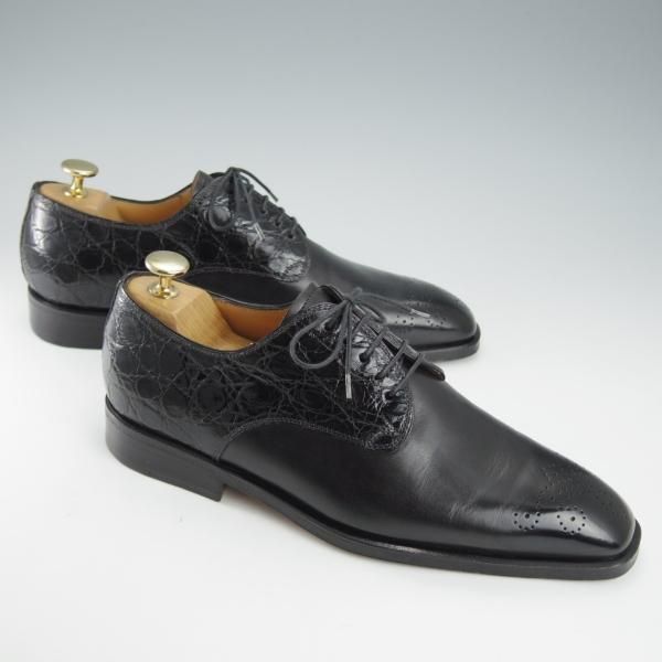 タニノクリスチー SIZE 6【クロコダイル×カーフ/ダービーシューズ/黒
