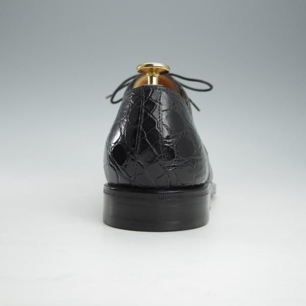 極美品★(伊)タニノクリスチー SIZE 6【当時定価￥189,000-★クロコダイル×カーフ/ダービーシューズ】7460/黒/TANINO CRISCI★i292