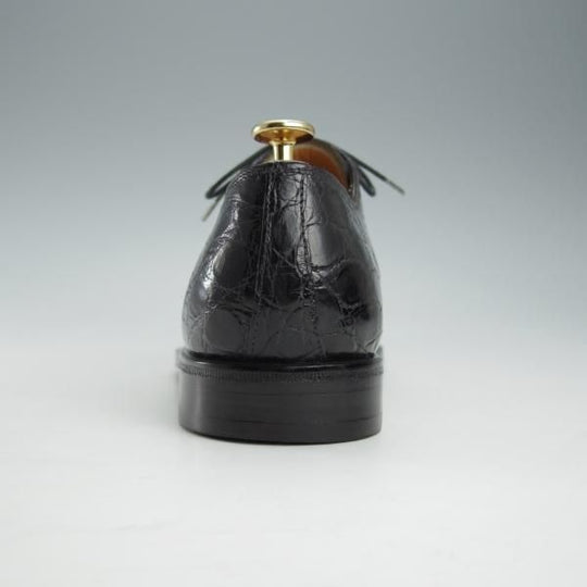 極美品★(伊)タニノクリスチー SIZE 6【当時定価￥189,000-★クロコダイル×カーフ/ダービーシューズ】7460/黒/TANINO CRISCI★i292