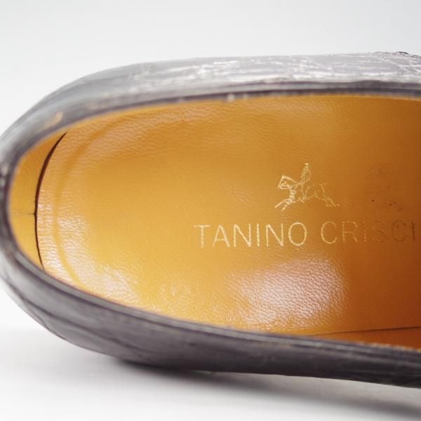 極美品★(伊)タニノクリスチー SIZE 6【当時定価￥189,000-★クロコダイル×カーフ/ダービーシューズ】7460/黒/TANINO CRISCI★i292